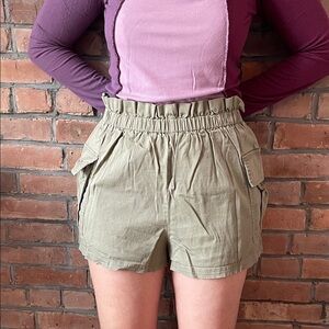 Olive Green Women's Cargo Shorts